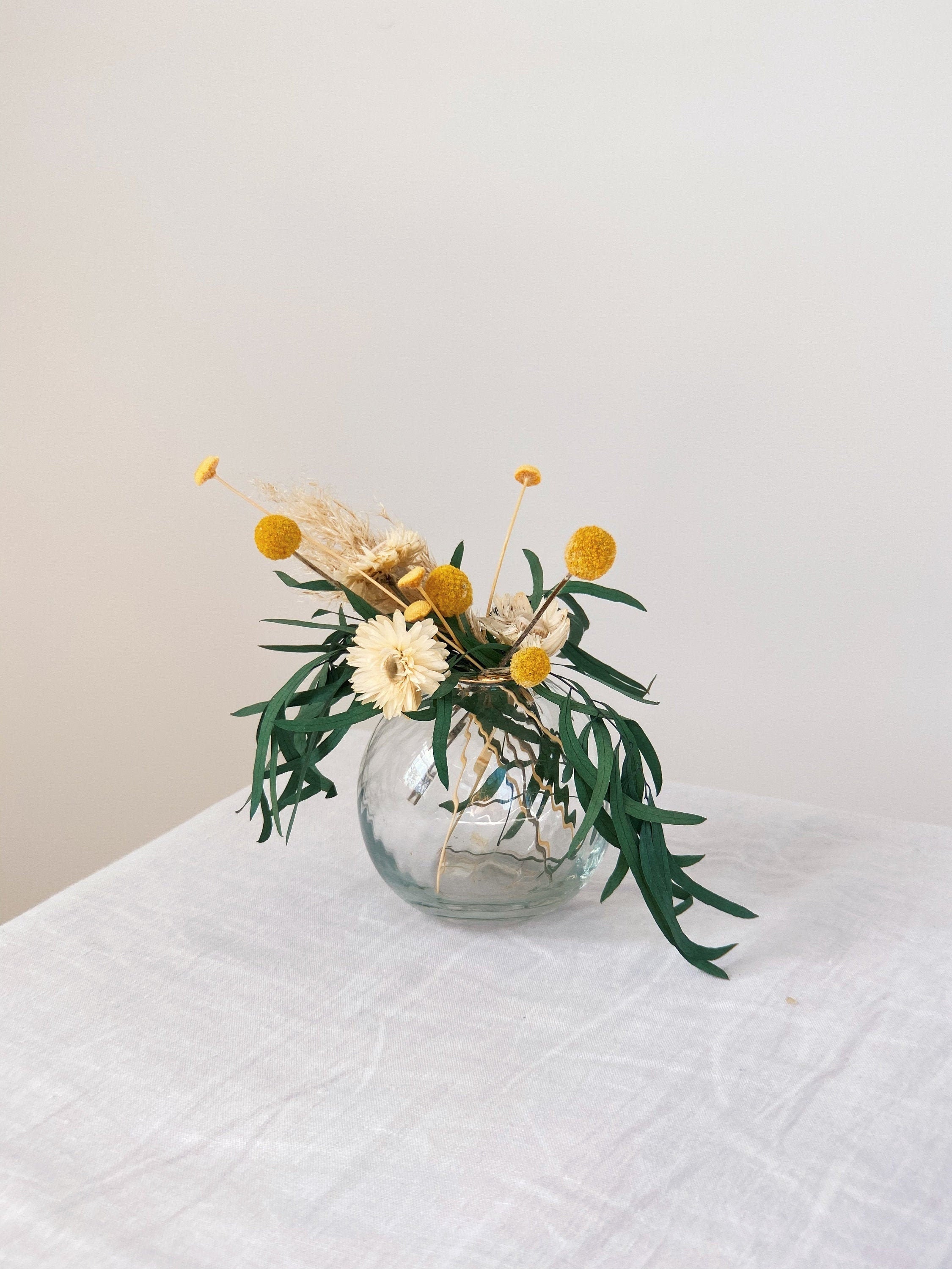 Billy Balls Home Decoration Arrangment / Real Dried Flowers Home Decor / Floral Vase Arrangment Minimal Decor