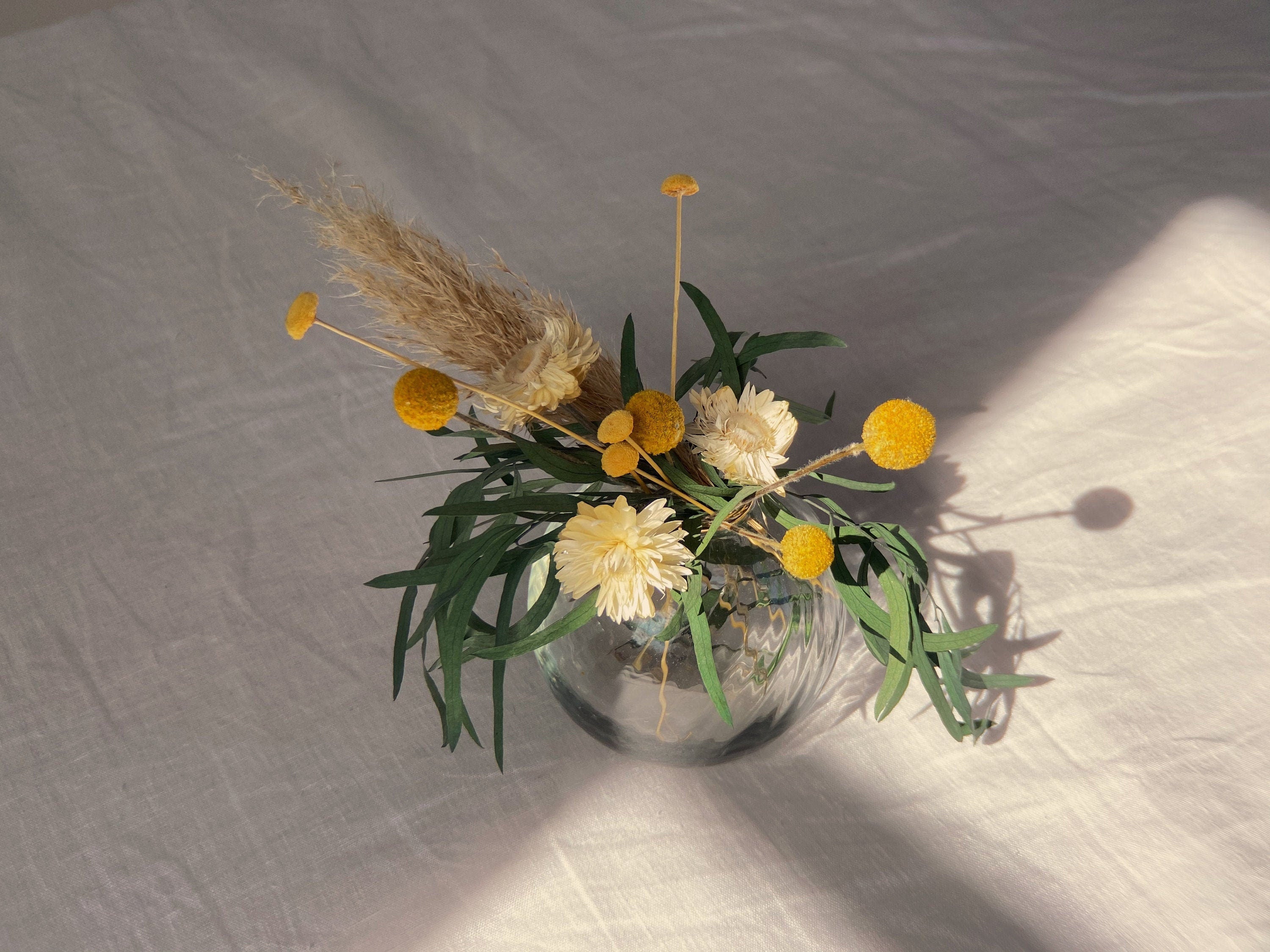 Billy Balls Home Decoration Arrangment / Real Dried Flowers Home Decor / Floral Vase Arrangment Minimal Decor