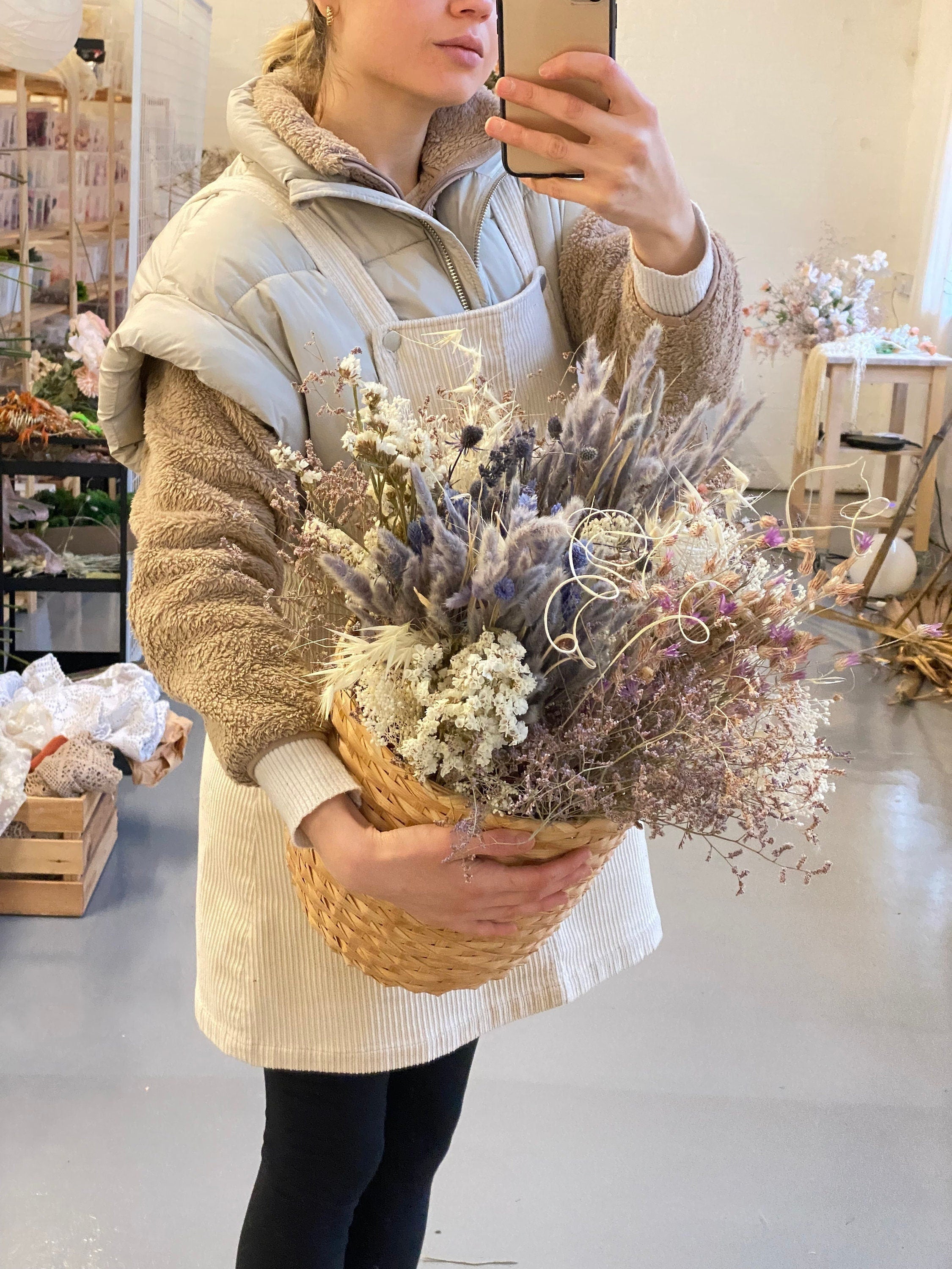 Natural Pastel Lilac Wildflowers Centrepiece  / Rustic Sweetheart Table Decoration with Scottish Thistle