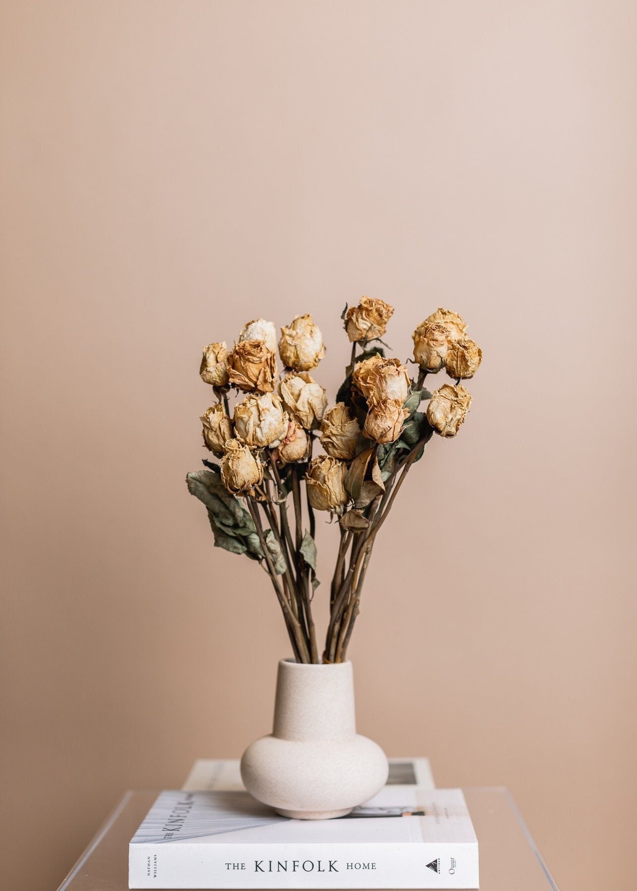 Dried Roses - Natural Pastel Yellow