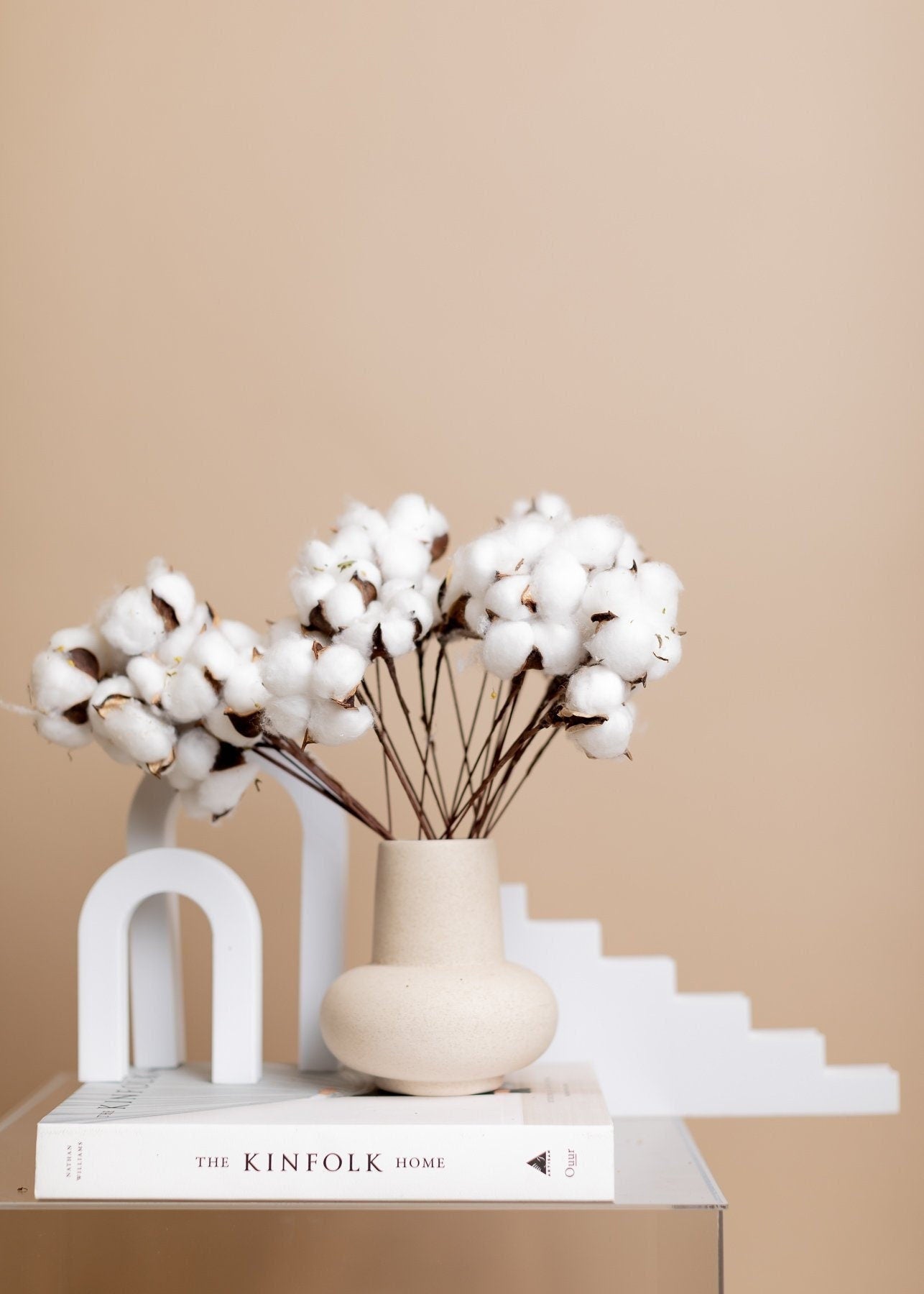 Dried Cotton Stems - 10 Stems Bunch