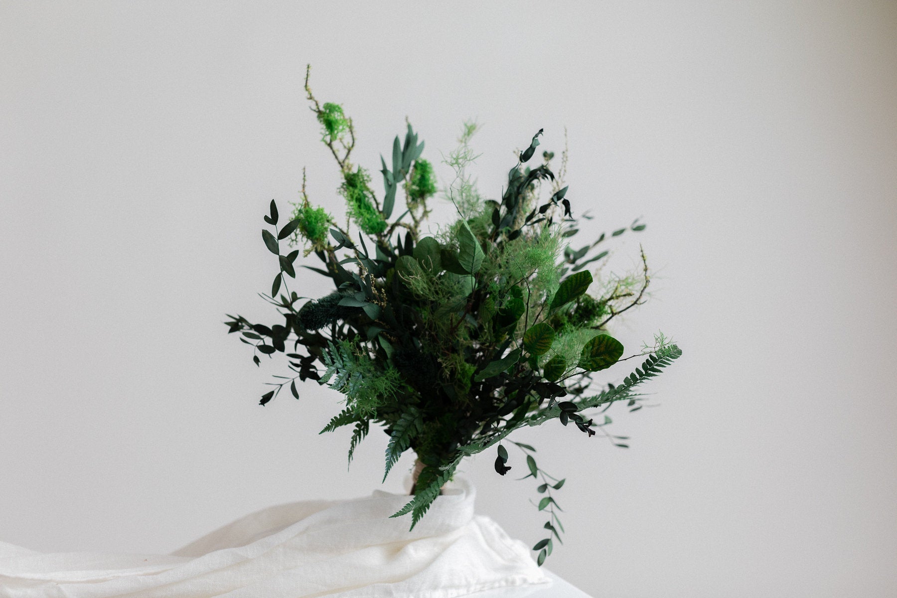 Dried & Artificial Flowers Vase Arrangement - Dark Green