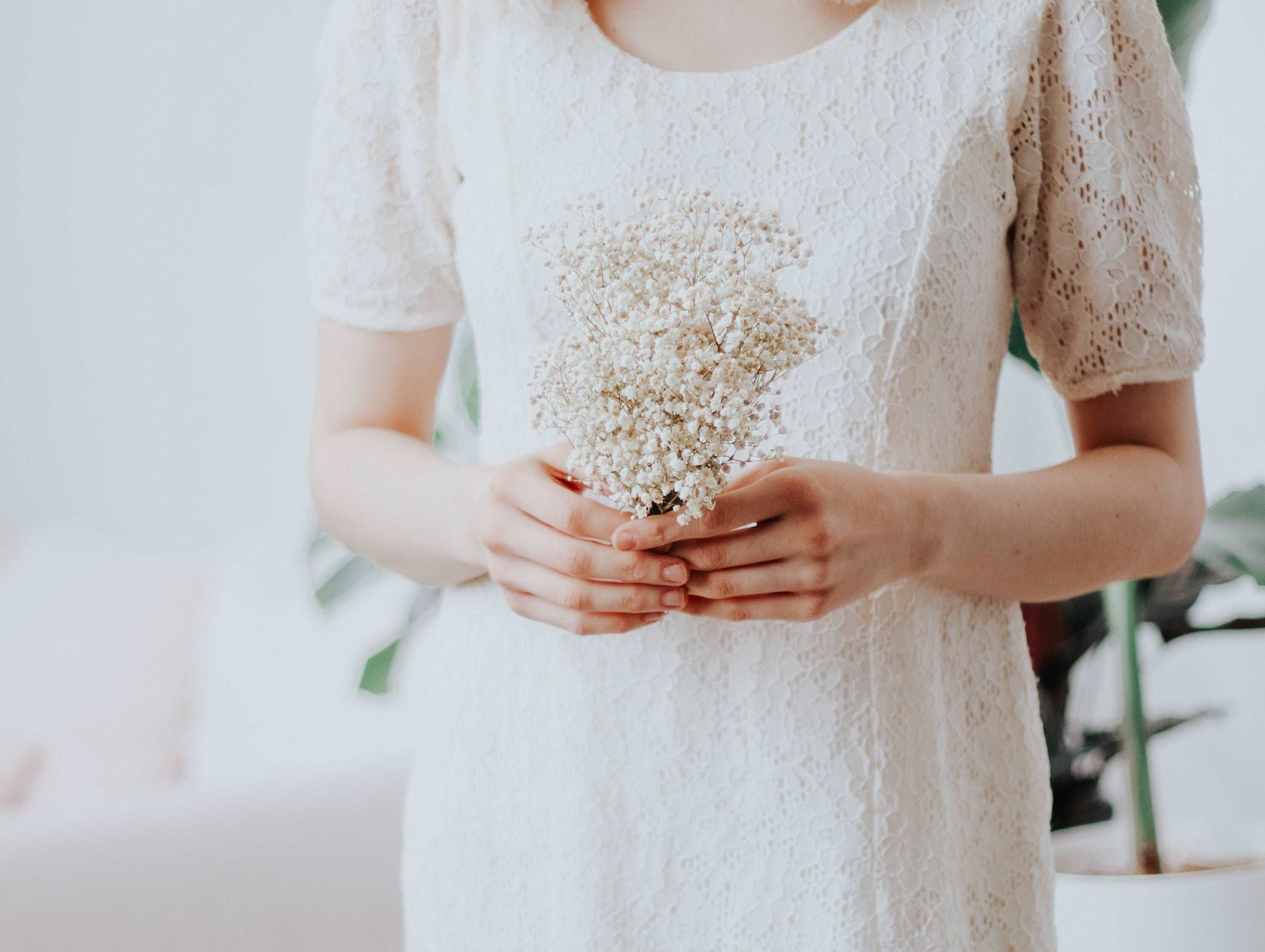 Dried Flowers Vase Arrangement - Sandy Cream